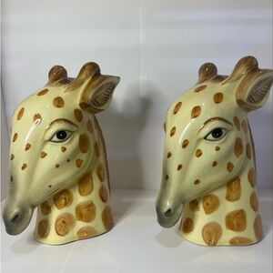 Fitz and Floyd Giraffe Head Decor - Bookends
